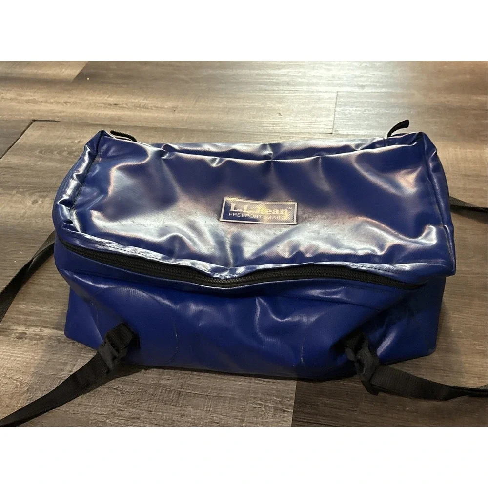 Vintage LL Bean Frost-Pak Cooler Bag 18in x14in Blue Insulated Boat Stains